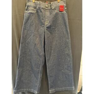 Spanx Wide Leg Denim Raw Indigo Jeans 1X